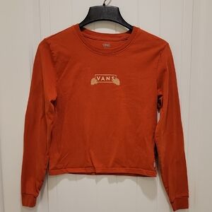 Vans Rust Crop Long Sleeve Cotton Top Size Small